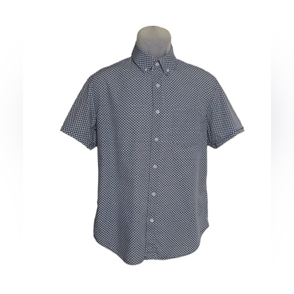 Mens Banana Republic Milly Collection Medium Short Sleeve Button Down Shirt - Picture 1 of 7